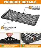 Bcicada Frame Car Storage Cargo Net Bag 4PCS, 16.5 x 8.3 Inches Large ABS Plastic Elastic Mesh Net Pocket, RV Auto Phone Boat Trunk Pocket Holder Organizer with 28pcs Screws, 28pcs Cover and 9 Hook