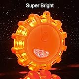 Linkitom 12 Pack LED Road Flare, Emergency Roadside Safety Beacon Disc Warning Flare Light Kit with Magnetic Base for Vehicles & Boat