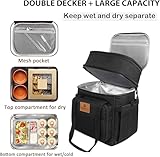 Tactical Lunch Box, Large Expandable Insulated Lunch Bag, Durable Waterproof Leakproof Cooler Bag for Adults/Men/Women/Work Outdoor Beach Trips, 20 Cans/15 L, Black, HSHRISH