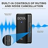 Boya WMic5-M1 Wireless Lavalier Microphone for Canon Nikon Sony Camera DSLR Smartphone 2.4GHz Dual-Channel Rechargeable Lapel On Mic for Vlogging Streaming Interview YouTube 1 Transmitter 1 Receiver