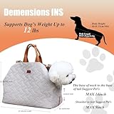 Pethaven Small Dog Carrier Purse Bag,Dual Use,Light Car Safety Seat,Fashion Woman Style Cozy Pet Kennel Bag Lightweight Totes for Pets Puppy Outdoor(Cream Color)