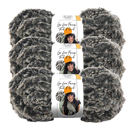 (3 Pack) Lion Brand Yarn Go for Faux Thick & Quick Bulky Yarn, Mink