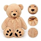 MorisMos Teddy Bear Stuffed Animal 41”,Giant Teddy Bear Plush with 4 Baby Bears in Belly,Big Teddy Bear for Girlfriend,Kids on Baby Shower,Birthday,Valentines,Christmas,Children's Day,Blue,Pink