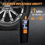 Tire Inflator Portable Air Compressor,Tire Inflators Portable Cordless Air Pump with Gauge for Car tires 20000mAh and 150PSI Digital LCD for Car,Motorcycle,Bike Tires and Balls