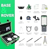 SingularXYZ E1 RTK GNSS Survey Equipment GPS Receiver with IMU Rover & Base Handheld Collector Land Total Station Surveying Equipment, Navigation System Survey Software(include Pole, Tribrach, Tripod)