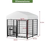 Large Dog Kennel Outdoor Pet Pens Dogs Run Enclosure Animal Hutch Metal Coop Fence with Rotating Bowl