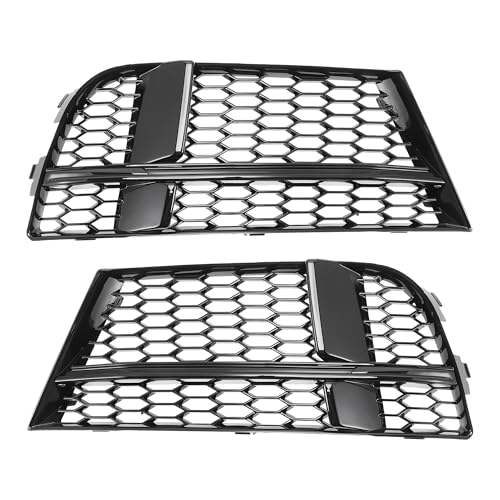 ACROPIX Fog Light Grill Front Lower Bumper Fog Light Cover Inserts for Audi A3 2017-2020 No.8V3807681ABESM/8V3807682NESM Durable Front Left Right Honeycomb