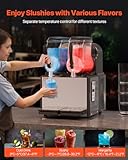 VEVOR Commercial Slushy Machine, 4Lx2 Double Tank Frozen Drink Machine, 32 Cups Stainless Steel Margarita Smoothie Frozen Drink Maker, Slushie Maker for Home Party Restaurants Cafe Bars