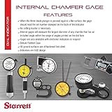 Starrett Inch Reading Dial Indicator Internal Chamfer Gage - Precision Measurement for Chamfered Holes - 0-1" Range, 001" Graduation, 0-90 Angle - 683-3Z