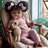 BABESIDE Lifelike Reborn Baby Dolls Daisy Black Girl- 20 Inch Soft Body Realistic-Newborn Baby Dolls Handmade Real Life Baby Dolls with Clothes and Toy Gift for Kids Age