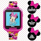 Accutime Kids Disney Minnie Mouse Pink Educational, Touchscreen Smart Watch Toy for Girls, Boys, Toddlers - Selfie Cam, Learning Games, Alarm, Calculator, Pedometer and More (Size: 40mm)