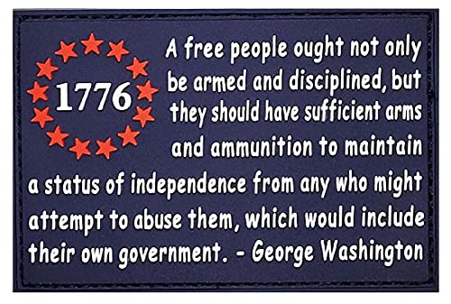 A Free People 2nd amendment 2A 1776 Morale Patch [Hook Fastener -PVC Rubber -LY9]