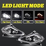 Pair 64W LED Headlight Adjustable High Low Beam DRL with Turn Signal light Compatible with Yamaha ATV Raptor 700 2006-2022 YFZ 450 YFZ450R YFZ450X Wolverine 450 350 Raptor 250 350 DOT and E24 Approved