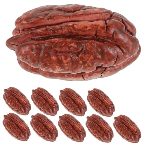 VICASKY 10pcs Realistic Fake Nuts Miniature Food Props for Display Decor Mini Nuts Model