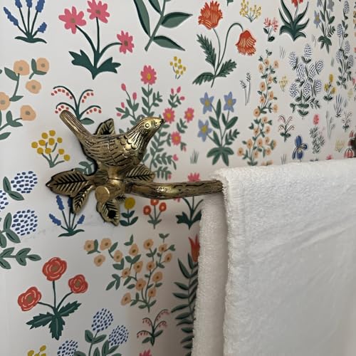 STYLENT Decor Solid Brass Bird Antique Towel Rod Bathroom Accessories Retro Hardware Bird Towel Bar Wall Mounted Towel Holder Vintage (Brass Antique)