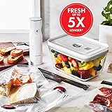 ZWILLING Fresh & Save Vacuum Sealer Machine Starter Set with Airtight Food Storage Container Glass, Sous Vide Bags, Meal Prep