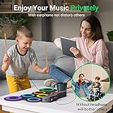 ROCKSOCKI Electric Drum Set, 7-Pad Kids Electronic Drum Set with Headphone Included, Roll-up Drum Practice Pad, Great Holiday Xmas Birthday Gift for Kids