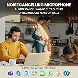 Back Bay Audio ClearCall 70 - Bluetooth Headphones with Microphone + Removable Boom Mic - Work Head Phones Wireless Bluetooth, Over Ear Headphones for Work from Home, Headset for Laptop