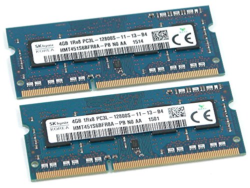 SK Hynix HMT451S6BFR8A 8GB (2x4GB) 1Rx8 DDR3 SO-DIMM PC3-12800 1600MHz 204-Pin Non-ECC CL11 1.35V Laptop Memory Module 2-Peace Kit HMT451S6BFR8A-PB
