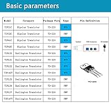 12 Values 54 Pcs Darlington Transistors Bipolar Power Transistor TIP31C TIP32C TIP41C TIP42C TIP120 TIP121 TIP122 TIP125 TIP126 TIP127 TIP142T TIP147T Minidodoca TIP Transistors Assortment Kit