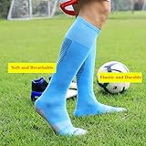 10 Pairs Kids Soccer Socks Stretchy Knee High Tube Socks Colorful Football Athletic Team Socks for Boys Girls (7-12 Years Old(Arrow))