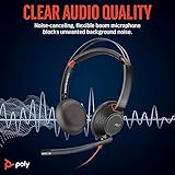 Poly Blackwire 5220 Wired Headset (Plantronics) - Flexible Noise-Canceling Boom Mic - Ergonomic Design - Connect to PC/Mac, Mobile via USB-C, USB-A, or 3.5 mm - Works w/Teams, Zoom - Amazon Exclusive