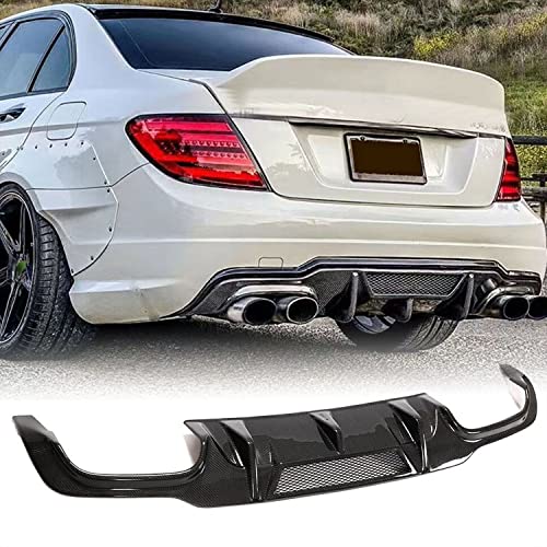 MCARCAR KIT Real Carbon Fiber Rear Bumper Diffuser for Mercedes Benz C Class W204/C204 C63 AMG Sedan 4D Coupe 2D 2012-2018 Lower Bumper Lip Spoiler Body Kit Factory Outlet