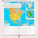 7 Continent Intermediate Classroom Pull Down Map Set by BrightWay Educational [With Educational Panels] | 63" Wide Educational Wall Maps | Includes all 7 Continents | Grades 6+ | Bright Colors & Large Fonts | Geographical Features | National Capitals & Major Cities