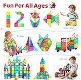 NVHH 100PCS Magnetic Tiles Blocks for Kids Ages 3-5 4-8,STEM Learning Educational Preschool Magnet Building Toys for Toddlers,Christmas Birthday Gifts Toys for 3 4 5 6 7 8+ Year Old Boys Girls