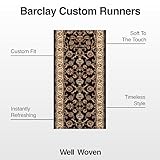 Well Woven Custom Size Hallway Stair Runner - Choose Your Custom Length - Noble Sarouk Black Oriental 27 Inch Wide x 18 Feet Long Runner (27" x 18') Traditional Floral Carpet