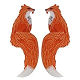 Fox Pair Embroidered Patches Animal Fabric Patches Applique Badge Sew On Patch for Personalized Necktie Decor