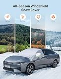 AstroAI Windshield Cover for Ice and Snow, Windshield Snow Cover 4-Layer Protection for Snow, Ice, UV, Frost Wiper & Mirror Covers, Windproof Sunshade Cover for Cars, Sedans, and Compact SUVs (Large)