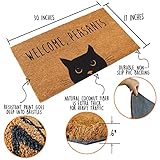 Welcome Peasants Cat Doormat 30x17 Inch, Black Cat Door Mat, Funny Welcome Mats Outdoor Funny, Black Cat Gift, Cat Rug Black Cat Decor, Cat Welcome Mat Funny, Cat Doormat Coir Door Mat Cat Lover Gift