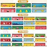 24 Pcs Wooden Painted Toy Musical Instrument Play16-Hole Harmonica Parent Child Puzzle Baby Early Education Toys for Children Present (Random Color)