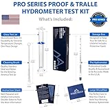 Hydrometer Alcohol Meter Test Kit: Distilled Alcohol American-Made 0-200 Proof Pro Series Traceable Alcoholmeter Tester Set with Glass Jar for Proofing Distilled Spirits - Made in America