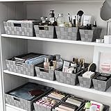 Baskets For Organizing Set Of 9 Dark Grey - Storage Baskets For Shelves - Perfect Closet Organizer Bins, Bathroom Baskets, and Pantry Baskets - Small Storage Bins For Shelves - Bins For Organization