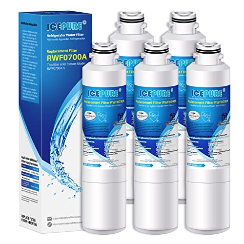 ICEPURE DA29-00020B Refrigerator Water Filter Replacement for Samsung DA29-00020A/B, HAF-CIN/EXP, DA29-00020B-1, RF25HMEDBSR, RF28HMEDBSR, RS25J500DSR&More Models, (5 PACK)