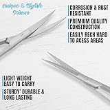 Set of Iris Micro Dissecting Scissors 4.5" STR/CVD Serrated Super-Cut Fine Point Skin Tag Medical Surgical Gum Stitch Eye Dental Scissors Perfect for Doctors, Nurses, Students