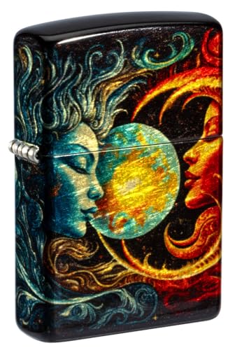 Zippo Sun and Moon Design 540 Tumbled Brass Pocket Lighter