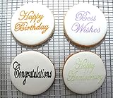 Designer Stencils Script Celebration Cake Stencils Set, Beige/Semi-Transparent