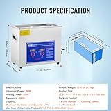 VEVOR Commercial Ultrasonic Cleaner 6L Professional Ultrasonic Cleaner 40kHz with Digital Timer&Heater 110V Excellent Cleaning Machine for Watch Instruments Industrial Parts Excellent Cleaner Solution