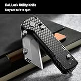 OKNIFE U1 Pro Multitool Folding Utility Knife with Folding Screwdriver, Quick Change Blade, Rail Lock & Pocket Clip for Men and Women (Carbon Fiber Overlay）