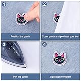 CustomyLife 14pcs Cat Iron on Patch for Clothing, Non-Toxic Sew on Cool Embroidered Applique, Small Cat Patch for Backpack Collar Dress Skirt Jean Shirt Hat Shoe Curtain Quilt DIY Craft