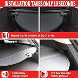 Marretoo for Volvo XC90 Cargo Cover 2024 2025 2016 2017 2018 2019 2020 2021 2022 2023 for Volvo XC90 Accessories Black Retractable Trunk Cover Security Shield Shade