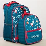 Personalization Universe Kids Backpack - Space Embroidered All Over Print by Stephen Joseph, Perfect for Boys and Girls, Customizable School Bag with Name, Personalized Embroidered Bookbag