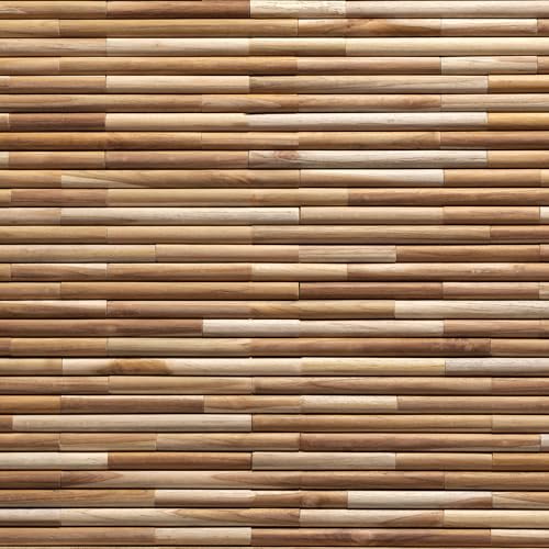 Wall!Supply UltraWood Round Reclaimed Teak Wood 3D Wall Panels - Home Decor Wallpaper Alterantive for Living Room, Bedroom, and Office - Easy Installation DIY Room Decor - 10 Pack 9.68 Sq Ft
