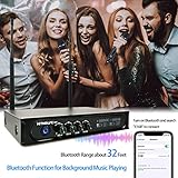 Kithouse S9 UHF Rechargeable Wireless Microphone System Karaoke Microphone Wireless Mic Cordless Dual with Bluetooth Receiver Box + Volume Control ECHO for Karaoke Singing Speech Meeting Church, 200FT