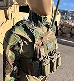 Redemption Tactical Crusader 2.0 Molle Quick Release Buckles Vest with Side Cummerbund Pouches and Triple mag Pouch (M81 Woodland Camo)