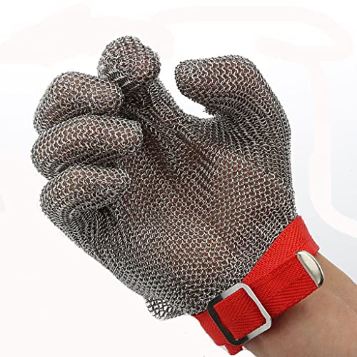 BCPPO Stainless Steel Anti Cutting Gloves Chain Mail Gloves, Chef Butcher Tailor Porter Safety Work stab Proof Gloves (Size : A Pack of one/XL)