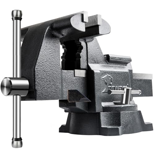 Forward CR80A 8 Inch Bench Vise Heavy Duty Vice with Anvil and 190 Degrees Swivel Base (8")